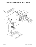 CONTROLS AND WATER INLET PARTS Diagram and Parts List for CAE2763BQ0  Whirlpool Washer