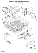UPPER RACK AND TRACK PARTS Diagram and Parts List for KUDT03FTPA3  KitchenAid Dishwasher