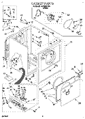 CABINET Diagram and Parts List for LGR5636DW0  Whirlpool Dryer