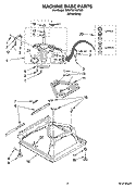 MACHINE BASE PARTS Diagram and Parts List for 7MWT97770TW0  Whirlpool Washer