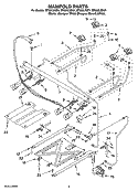 MANIFOLD PARTS Diagram and Parts List for SF262LXSQ1  Whirlpool Range