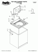 TOP AND CABINET PARTS Diagram and Parts List for IV45000  Inglis Washer