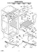 LINER PARTS Diagram and Parts List for ET4WSKYKQ05  Whirlpool Refrigerator