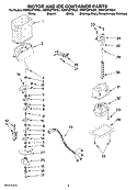 MOTOR AND ICE CONTAINER PARTS Diagram and Parts List for KSRP22FTWH01  KitchenAid Refrigerator
