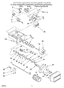 MOTOR AND ICE CONTAINER Diagram and Parts List for KSRB22FHBL04  KitchenAid Refrigerator