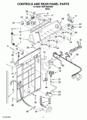 CONTROLS AND REAR PANEL PARTS Diagram and Parts List for 7MWT98820WM0  Whirlpool Washer
