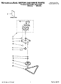 MOTOR AND DRIVE PARTS Diagram and Parts List for KUCV151MMT1  KitchenAid Trash Compactor