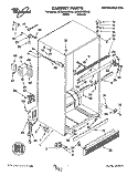 CABINET Diagram and Parts List for 3ET22DKXBW00  Whirlpool Refrigerator