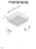 UPPER RACK AND TRACK PARTS Diagram and Parts List for KUDI02IRWH2  KitchenAid Dishwasher
