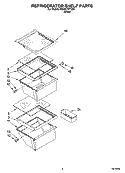 REFRIGERATOR SHELF PARTS Diagram and Parts List for RS25CFXTQ00  Roper Refrigerator