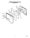 LOWER OVEN DOOR Diagram and Parts List for KEBI271XBL3  KitchenAid Wall Oven
