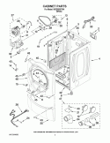 CABINET PARTS Diagram and Parts List for WGD9500TW4  Whirlpool Dryer