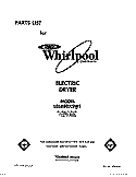 SECTION Diagram and Parts List for LE6880XSW1  Whirlpool Dryer