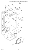 REFRIGERATOR LINER Diagram and Parts List for 6ED27DQXFW01  Whirlpool Refrigerator
