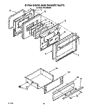 OVEN DOOR AND DRAWER Diagram and Parts List for SF385PEWW1  Whirlpool Range