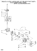 BRAKE, CLUTCH, GEARCASE, MOTOR & PUMP Diagram and Parts List for LLN8233BQ0  Whirlpool Washer
