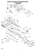 MOTOR AND ICE CONTAINER Diagram and Parts List for KSSP48QKS00  KitchenAid Refrigerator