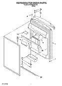 REFRIGERATOR DOOR PARTS Diagram and Parts List for 5GR9SHKXLQ03  Whirlpool Refrigerator
