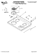 COOKTOP PARTS Diagram and Parts List for RF3020XKQ1  Whirlpool Range