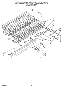 UPPER RACK AND TRACK Diagram and Parts List for KUDP230Y2  KitchenAid Dishwasher