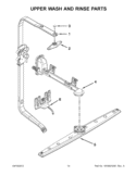 UPPER WASH AND RINSE PARTS Diagram and Parts List for WDF775SAYW2  Whirlpool Dishwasher