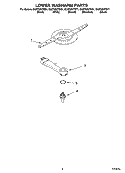 LOWER WASHARM PARTS Diagram and Parts List for GU2700XTSQ1  Whirlpool Dishwasher