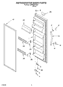 REFRIGERATOR DOOR Diagram and Parts List for 3XED0FHKKQ01  Whirlpool Refrigerator