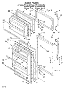 DOOR Diagram and Parts List for RT16DKXKZ00  Roper Refrigerator