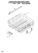 UPPER RACK AND TRACK PARTS Diagram and Parts List for KUDI01ILWH2  KitchenAid Dishwasher