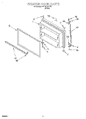 FREEZER DOOR Diagram and Parts List for RT18ECRFW01  Roper Refrigerator
