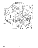 OVEN Diagram and Parts List for RF314PXYW1  Whirlpool Range