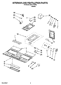 INTERIOR AND VENTILATION PARTS Diagram and Parts List for MH1170XSB2  Whirlpool Microwave