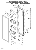 REFRIGERATOR DOOR PARTS Diagram and Parts List for GC5NHAXSY00  Whirlpool Refrigerator