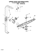 UPPER WASH AND RINSE PARTS Diagram and Parts List for GU2548XTPQ7  Whirlpool Dishwasher