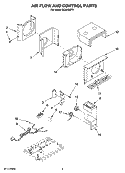 AIR FLOW AND CONTROL PARTS Diagram and Parts List for ACM124PT1  Whirlpool Air Conditioner