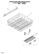 UPPER RACK AND TRACK PARTS Diagram and Parts List for DU1048XTPS4  Whirlpool Dishwasher