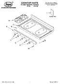 COOKTOP, LITERATURE Diagram and Parts List for FGP300KN0  Roper Range