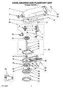 CASE, GEARING AND PLANETARY UNIT Diagram and Parts List for KSM150PSGR1  KitchenAid Mixer