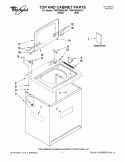 TOP AND CABINET PARTS Diagram and Parts List for 7MWT99940VW1  Whirlpool Washer