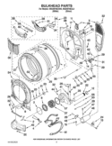 BULKHEAD PARTS Diagram and Parts List for WGD97HEXW4  Whirlpool Dryer