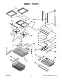 SHELF PARTS Diagram and Parts List for 5KBFS20EAX01  KitchenAid Refrigerator