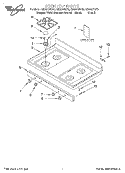 COOKTOP, LITERATURE Diagram and Parts List for GS395LEGQ3  Whirlpool Range