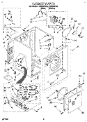 CABINET Diagram and Parts List for LGN3624BW1  Whirlpool Dryer