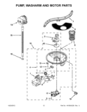 PUMP, WASHARM AND MOTOR PARTS Diagram and Parts List for KUDE48FXPA5  KitchenAid Dishwasher
