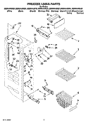 FREEZER LINER PARTS Diagram and Parts List for GD5NVAXSL01  Whirlpool Refrigerator
