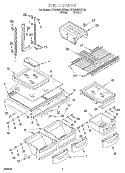 SHELF Diagram and Parts List for KTRW22KHBT00  KitchenAid Refrigerator