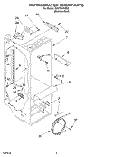 REFRIGERATOR LINER Diagram and Parts List for GD5THGXKS00  Whirlpool Refrigerator