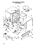 TUB ASSEMBLY, LIT/OPTIONAL Diagram and Parts List for DU8000XX6  Whirlpool Dishwasher