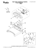 TOP AND CONSOLE PARTS Diagram and Parts List for WED8600YW1  Whirlpool Dryer
