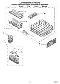 LOWER RACK PARTS, OPTIONAL PARTS (NOT INCLUDED) Diagram and Parts List for KUDS01FLSS6  KitchenAid Dishwasher